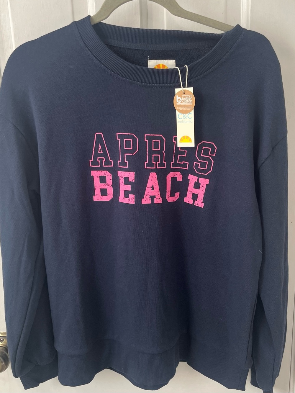 "Après Beach" lightweight cotton sweatshirt from the brand C&C California. Med